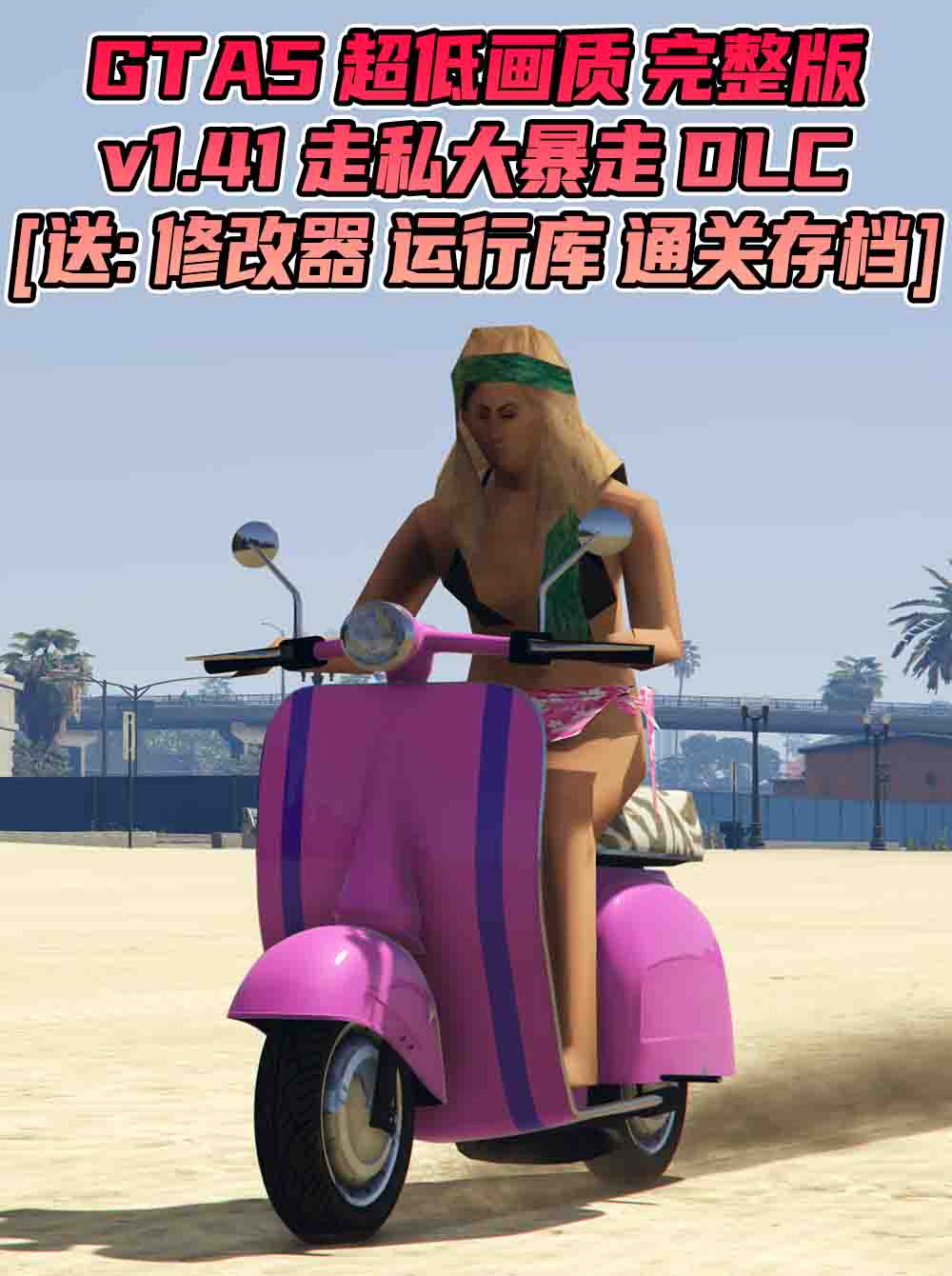 GTA5 v1.41 完整版 超低画质 繁体中文 [赠送：修改器 运行库 无限金币 通关存档] 走私大暴走DLC【74.4GB】_单机乐_GTAMOD整合版_游戏网