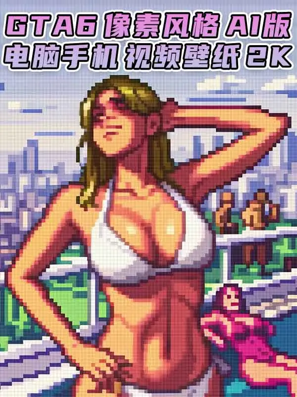 GTA6壁纸 39张图片 [电脑手机] 预告片 1 [像素风格 AI版] 2K【197.MB】_单机乐_GTAMOD整合版_游戏网